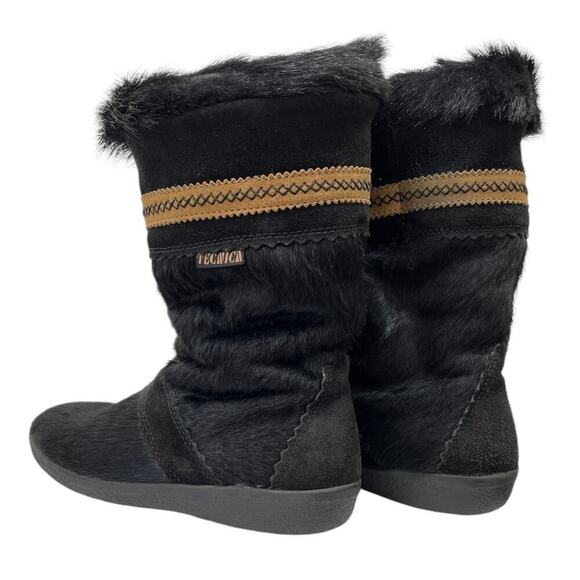 Tecnica Apres Winter Ski Boots Black Pony Hair & Goat Fur Shearling Lining Snow - Picture 6 of 12
